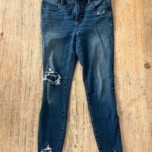 Women's Distressed Blue Jeans